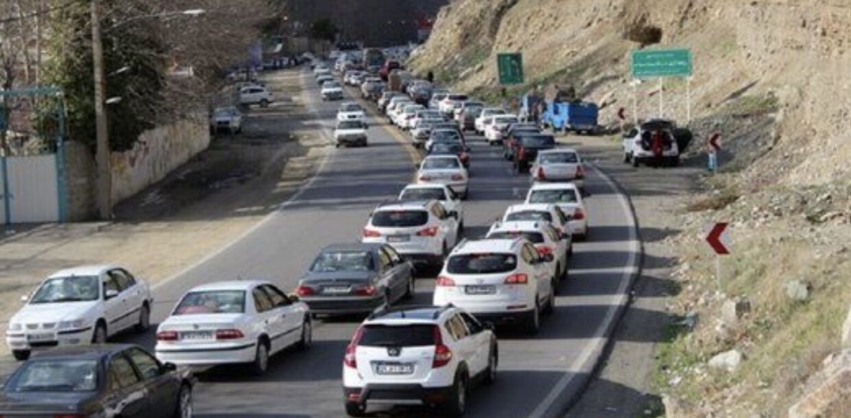 ترافیک سنگین در جاده کرج – چالوس